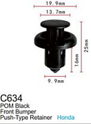 Клипса для крепления внутренней обшивки а/м Хонда пластиковая 100 шт Forsage C0634(Honda)