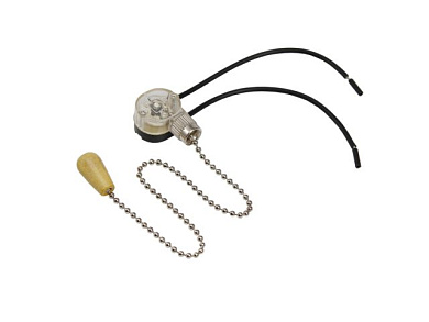 Выключатель для настенного светильника c проводом и деревянным наконечником "Silver" REXANT 32-0103-1