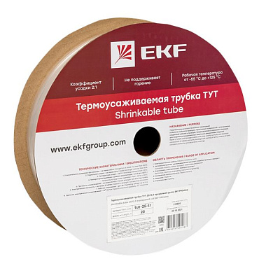 Термоусаживаемая трубка ТУТ 25/12,5 прозрачная рулон EKF PROxima tut-25-tr