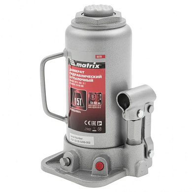 Домкрат гидравлический бутылочный, 15 т, высота подъема 230-460 мм Matrix Master