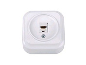 Розетка 1-ая компьютерная (открытая) белая,Вариант, Bylectrica РК18-5111