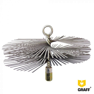 Щетка стальная круглая 250 мм для чистки дымоxода GRAFF 115250