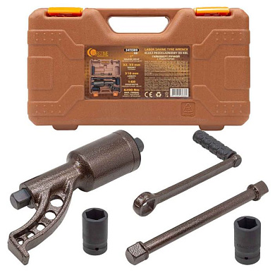 Гайковерт ручной с редуктором 1'', головки 32, 33 мм, L310 мм, передаточное число 1:68, 6200 Н/м FORSTIME FT-3411389 HS