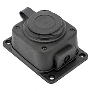 Роз, одномест, с защит, крышкой каучуковая 230В 2P+PE 16A IP44 EKF PRO RPS-014-16-230-44-r