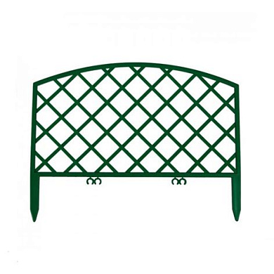 Забор декоративный ROMANIKA №1, длина общ. 2,95 м, выс. 0,33 м, зеленый (компл. 7 шт.) Гарденпласт 50110