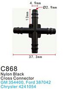 Клипса для крепления внутренней обшивки а/м Крайслер пластиковая, 100 шт Forsage C0868(Chrysler)