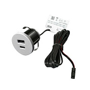 Устройство для зарядки аккумуляторов алюминий GNI-USB USB A + C, 12VDC, 5VDC 3A, GLS 119089