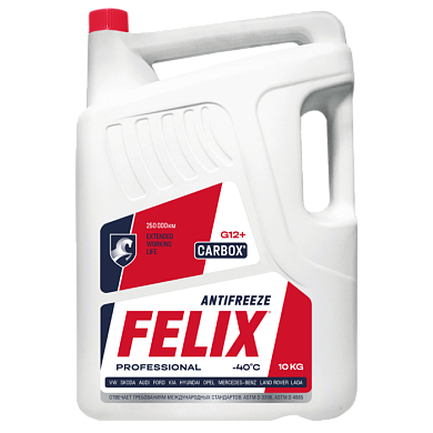 Антифриз CARBOX G12+ (красный), в п/э кан. 10 кг FELIX 430206020