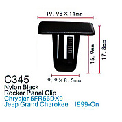 Клипса для крепления внутренней обшивки а/м Крайслер пластиковая, 100 шт Forsage C0345(Chrysler)