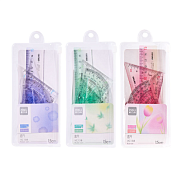 Набор чертежный "Deli VC158": линейка 15 см, треугольник 45 и 60 гр, транспортир 180 гр, ассорти