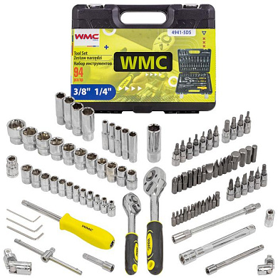 Набор инструментов 94 пр. 3/8"&1/4" 6-гр. WMC TOOLS WMC-4941-5DS