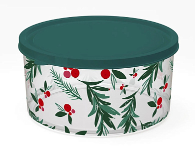 Контейнер круглый для продуктов 2,6 л ЗИМНЯЯ БРУСНИКА Полимербыт 4351884