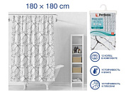 Шторка для ванной, 12 колец в комплекте, 180x180 см, Secret, белый мрамор, ПЭВА PERFECTO LINEA 36-118201