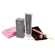 Набор, массажер роликовый Gold, повязка на голову на липучке, маска для лица 1886, эссенция для лица 1848 La and Te beaute LT-29