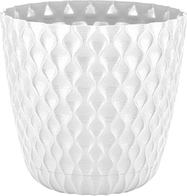 Горшок для цветов InGreen Wave с дренажной сеткой и съемным поддоном 4,7л, D205мм жасмин Пластик Репаблик IG650310048