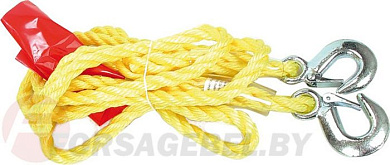 Трос буксировочный плетеный синтетический в комплекте с крюками 1450 кг. Vorel 82201