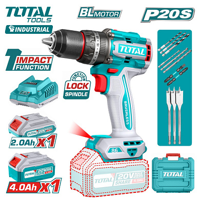 Дрель-шуруповерт ударная TOTAL TIDLI20868