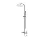 Душевая термостатическая система, Lt, серия THS хром, излива нет, тропический душ 756-1351 мм AV Engineering AVTHS2-P12-725A