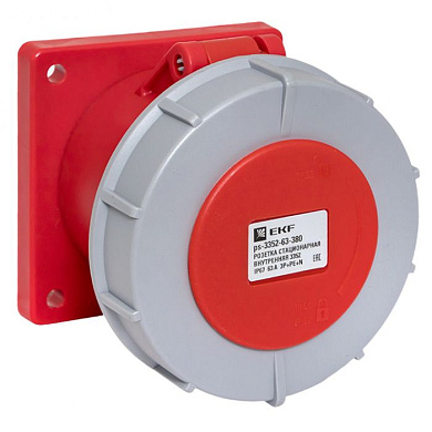 Розетка стационарная внутренняя 3352 3Р+РЕ+N 63А 380В IP67 EKF PROxima ps-3352-63-380