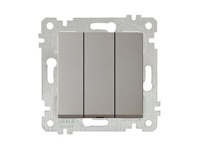 Выключатель 3-клав., скрытый, без рамки, винт. зажим, титан, RITA, 10 A, 250 V, IP 20, Mutlusan 22004090283