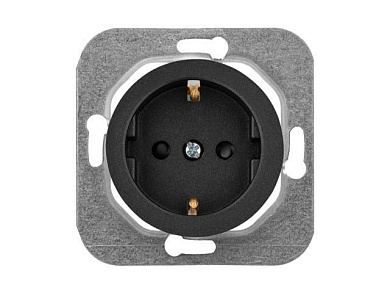 Розетка 1-ая (скрытая, с/з, з/ш) графит, Прованс, Bylectrica РС16-1406гр