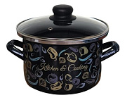 Кастрюля 4,0л (цил.) "Микс овощной" Сантэкс 1-2240112(Черн)(27)