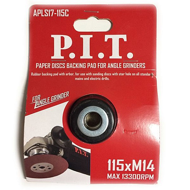 Тарелка опорная для крепления шлифовальных листов 115 мм М14х2,0 мм ABS PIT APLS17-115C