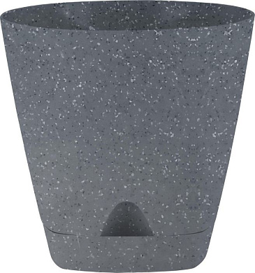 Горшок для цветов InGreen Amsterdam D140мм 1,35л с прикорневым поливом, тёмный камень Пластик Репаблик IG629910026