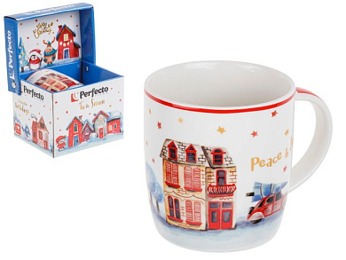 Кружка керамическая, в кор., 360 мл., GOLDEN WISHES-3, PERFECTO LINEA 30-062633