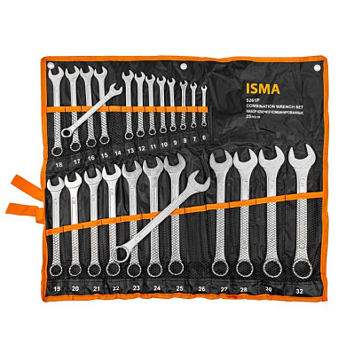 Набор ключей комбинированных 25 пр., 6-28,30,32 мм ISMA ISMA-5261P