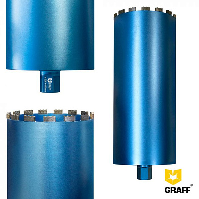 Коронка алмазная 225x12 мм 1 1/4'' по армированному бетону для алмазного сверления (бурения) GRAFF 1122512