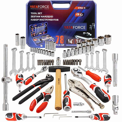Набор инструментов 1/4"&1/2" 6-гр. 78 пр. YATAFORCE YF-4782-5