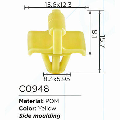 Клипса для крепления внутренней обшивки европейских а/м пластиковая 100 шт Forsage F-C948(Europeancar)