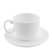 Чашка с блюдцем "Романтика", фарфор, 210 мл, белый