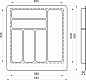 Лоток для столовых приборов 500 BASIC 435*485, серый AKS 114058