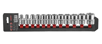 Набор дюймовых головок 6-гр. 12 пр. 1/2" размеры: 5/16"-1" Force 4127