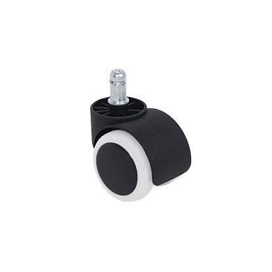Колесо мебельное, для стула, полиамид/прорезиненное, 50мм, белое AksHome 79296