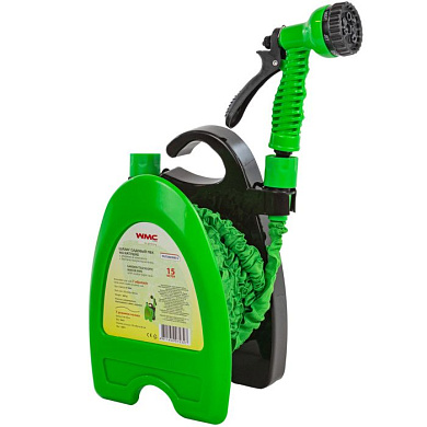 Шланг ПВХ 15м на катушке в комплекте с пистолетом-распылителем, 7 режимов распыления WMC TOOLS WMC-TG7302008-S