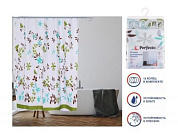 Шторка для ванной, 12 колец в комплекте, 180x180 см, Harmony, флора, Perfecto Linea 36-118016