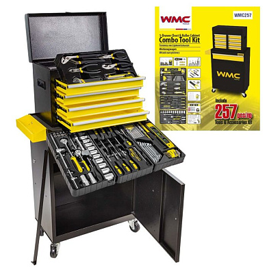 Тележка инструментальная с набором инструментов 257 пр. 700х600х290 мм WMC TOOLS WMC-WMC257