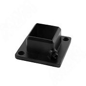 Крепление (розетка) для квадр. трубы 25*25 QUADRO, черный AKS 112447
