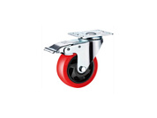 Колесо поворотное усиленное полиуретан SCBM 93 75 мм с тормозом TOR 1027248