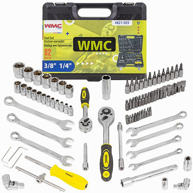 Набор инструментов 82 пр. 3/8"&1/4" 6-гр. WMC TOOLS WMC-4821-5DS
