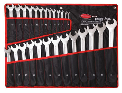 Набор ключей комбинированных 15-грд., 26 пр., 6-30, 32 мм, RockForce RF-5266P