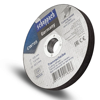 Круг отрезной по металлу 125х1.0.х22,2 мм, 10 шт Scheppach Sch-CW705[10шт к-т]