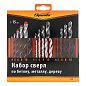 Набор сверл по бетону, металлу, дереву 4-5-6-8-10 мм, 15 шт, пластиковый бокс, цилиндрический хвостовик Sparta 725085