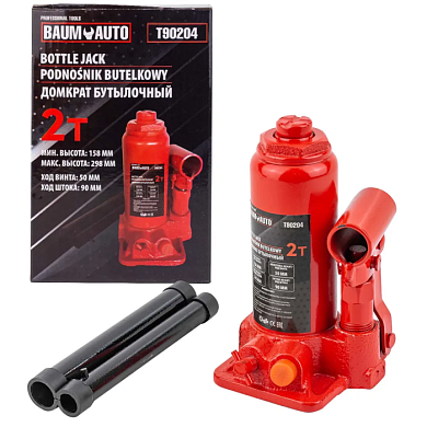 Домкрат бутылочный 2 т, 158-298 мм BaumAuto BM-T90204