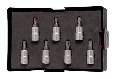 Набор головок-бит TorxPlus Tamper Resistant (5-лучевых с отверстием) ТS10-TS40 7 пр. Force K20711