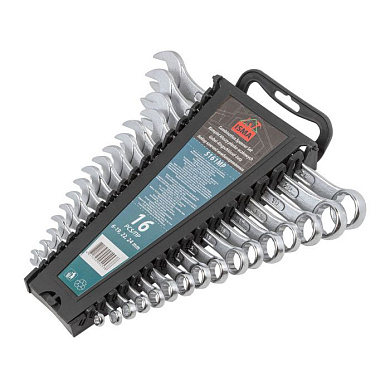 Набор ключей комбинированных 16 пр., 6-19, 22, 24 мм, ISMA ISMA-5161MP