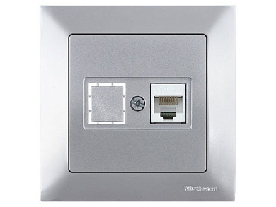 Розетка компьютерная 1xRJ45, Cat5e, скрытая, серебро, DARIA, , RJ 45, 8-pin, соединения типа 568A или 568B, Mutlusan 21201360182